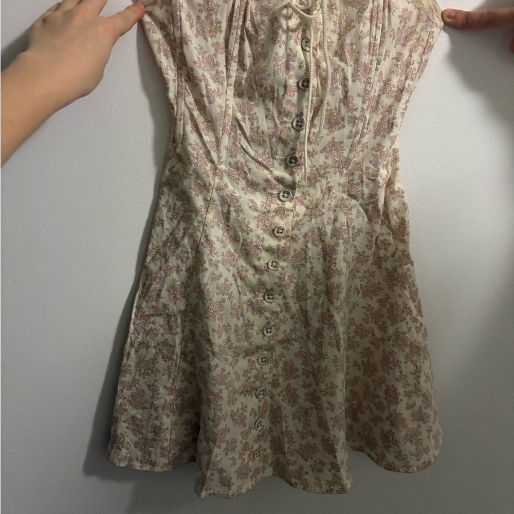 Kimchi Blue Cream and Pink Floral Mini Dress